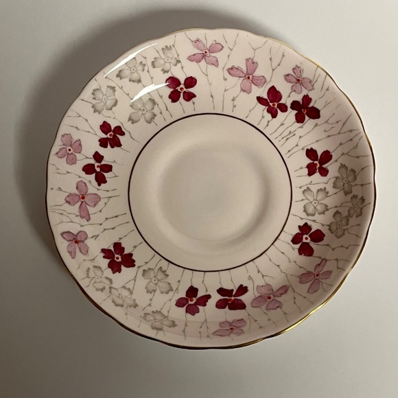 Vintage Tuscan Fine Bone China Made in England Teacup and Saucer Pink Blossoms - Picture 7 of 9